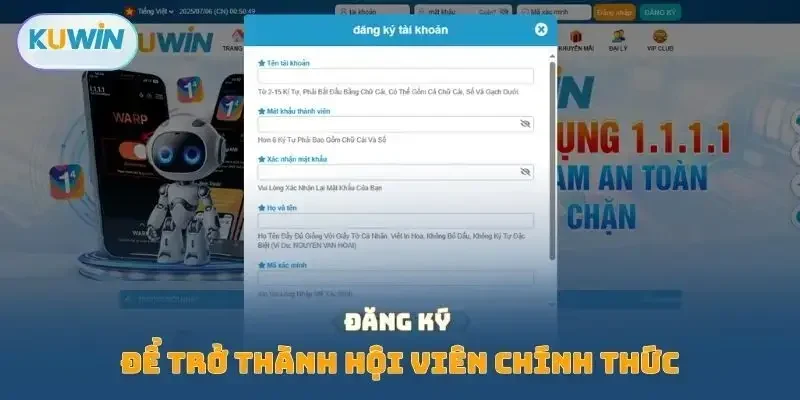 Đăng ký để trở thành hội viên chính thức
